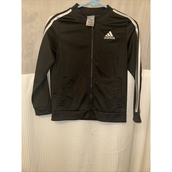 Adidas Youth Zip Jacket Sz.14 Black Pre-owned - Picture 1 of 12